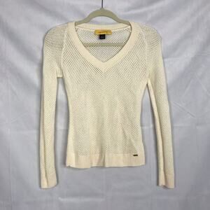 St. John wool blend open knit fitted sweatere